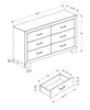 Ethan Bedroom 6-Drawer Dresser, 59"W x 34"H - Rustic Brown | Commode de chambre à coucher Ethan de 59 po (L) x 34 po (H) à 6 tiroirs - brun rustique