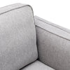 Kort & Co. Kassia 80" Linen-Look Fabric Condo Size Sofa with Wood Base and Legs - Grey | Sofa Kassia de Kort & Co. de 80 po de format condo en tissu d’apparence lin avec base et pattes en bois - gris
