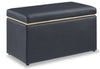 Edmonton 32" Storage Ottoman - Navy Faux Leather|Pouf de rangement Edmonton de 32 po - similicuir bleu marine