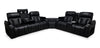 Zen 3-Piece Leather-Look Fabric Power Reclining Sectional with Massage, Drop-Down Console and Refrigerator - Black | Sofa sectionnel à inclinaison électrique Zen 3 pièces en similicuir avec massage, console rabattable et compartiment réfrigéré - noir