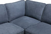 Kort & Co. Kassia 2-Piece Linen-Look Fabric Sectional with Wood Base and Legs - Blue | Sofa sectionnel Kassia de Kort & Co. 2 pièces en tissu d’apparence lin avec base et pattes en bois - bleu