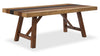 Boden 7pc Dining Set with Table & 6 Chairs, Trestle Base, 78"W - Brown & Beige | Ensemble de salle à manger Boden 7 pièces avec table de 78 po (L), base à tréteaux et 6 chaises - brun et beige