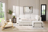 Coast 3-Piece Right-Facing Ivory White Fabric Sleeper Sectional with Storage Chaise and Storage Armrest | Sofa-lit sectionnel de droite Coast 3 pièces en tissu blanc ivoire avec fauteuil long de rangement et accoudoir de rangement