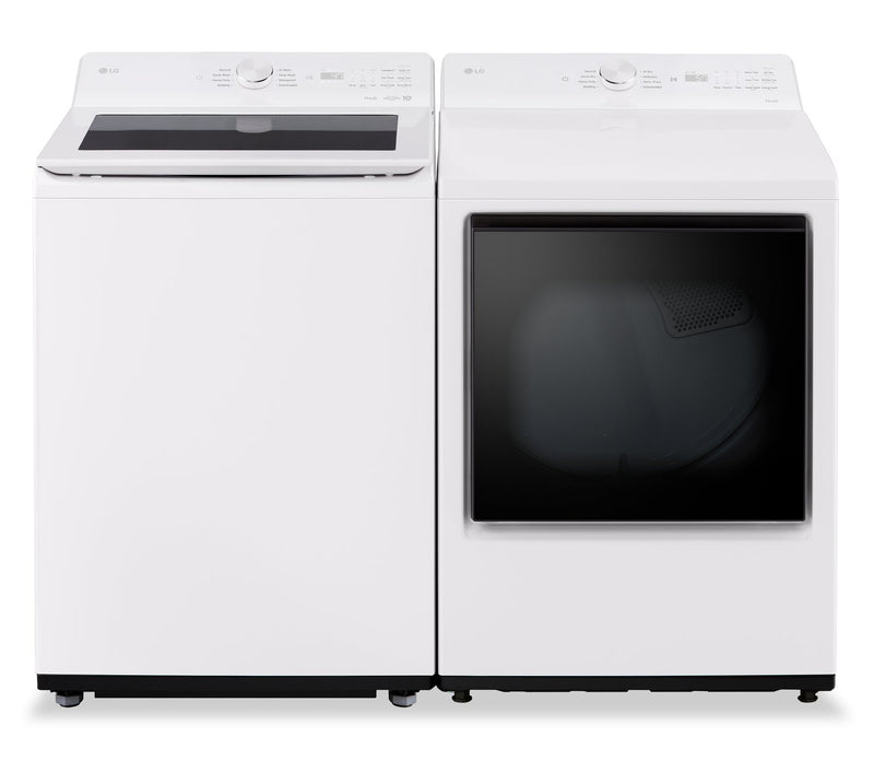 LG 5.8 Cu. Ft. Smart Top-Load Washer with EasyUnload™ and 7.3 Cu. Ft. Electric Dryer with AI Sensing 
