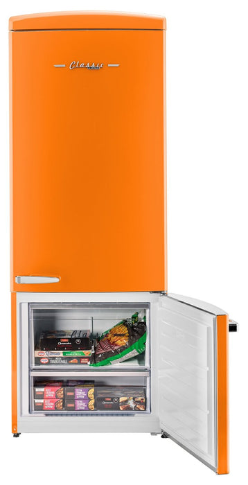 Unique Classic Retro 28\" 17 Cu Ft. Bottom Mount Refrigerator - Orange - UNQ-455L O AC