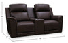 Vibe 76" Genuine Leather Massage Power Reclining Loveseat with Immersive Audio and Power Headrests - Brown | Causeuse de massage à inclinaison électrique Vibe de 76 po en cuir véritable avec son immersif et appuie-têtes électriques - brune