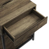 Akio Bedside 1-Drawer Nightstand with Lift-top Storage, 18"W x 25.75"H - Brown/Black | Table de nuit Akio de 18 po (l) x 25,75 po (H) à 1 tiroir avec dessus relevable et rangement - brune et noire