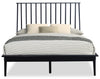 Milan 6pc Bedroom Set with Bed, Dresser, Mirror & Nightstand, Mid-Century Modern, Black - Full Size | Ensemble de chambre à coucher Milan 6 pièces de style moderne du milieu du 20e siècle avec lit, commode, miroir et table de nuit, noir - lit double