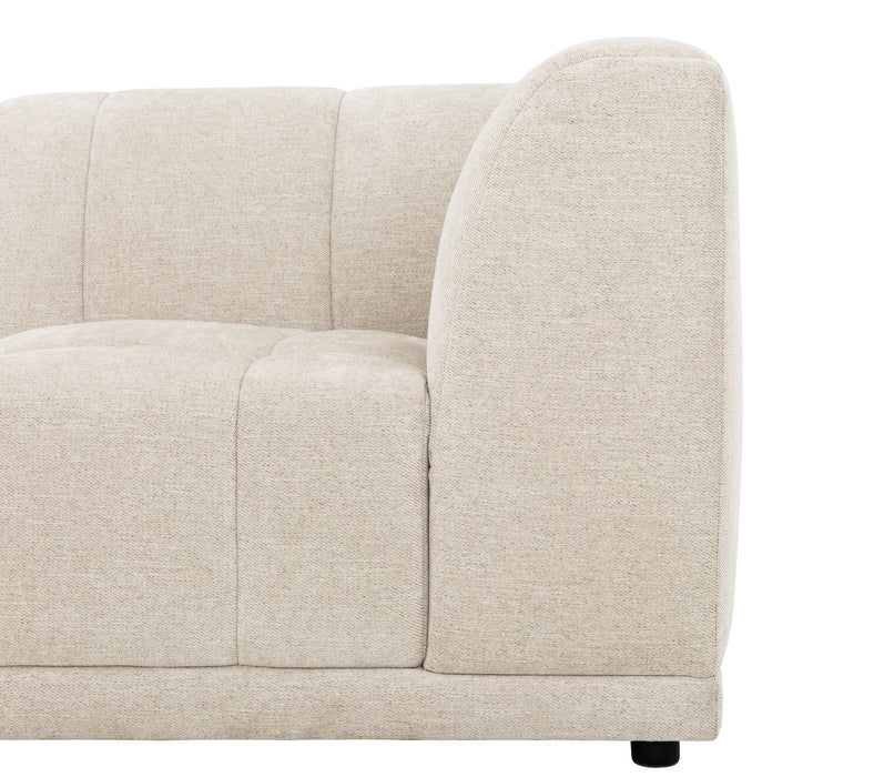 Kort & Co. Oaklyn Modular 38.5\" Fabric Corner Chair with Tufted Seat Cushion - Beige