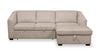 Envy 2-Piece Right-Facing Chenille Fabric Sleeper Sectional with Storage Chaise - Almond Beige | Sofa-lit sectionnel de droite Envy 2 pièces en tissu de chenille avec fauteuil long de rangement - beige amande