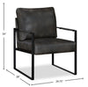 Nico 24.75" Faux Leather Accent Chair with Metal Legs - Dark Grey | Fauteuil d’appoint Nico de 24,75 po en similicuir avec pattes en métal - gris foncé