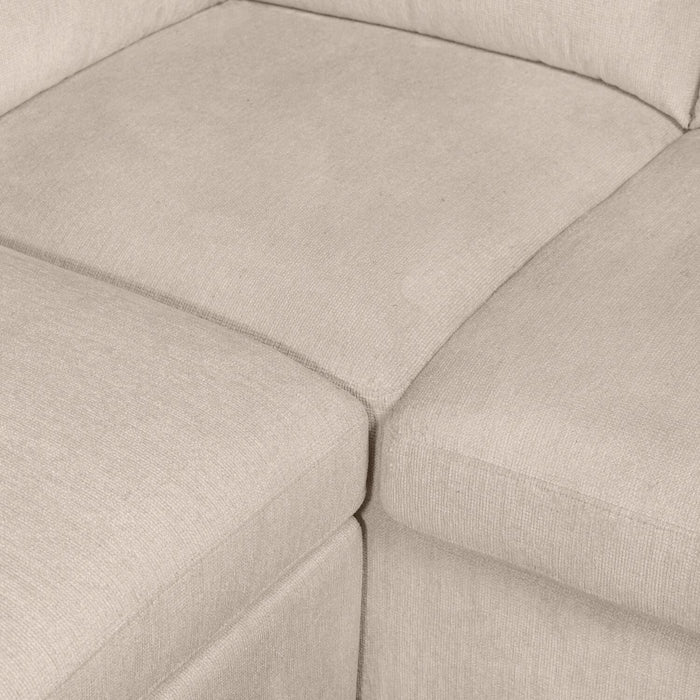 Envy 3-Piece Left-Facing Chenille Fabric Sleeper Sectional with Storage Chaise - Almond Beige