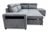 Coast 3-Piece Right-Facing Fabric Sleeper Sectional with Storage and Ottoman - Smoke | Sofa-lit sectionnel de droite Coast 3 pièces en tissu avec rangement et pouf - fumée