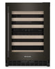 Kitchenaid® 24" Undercounter Wine Cellar with Full-Extension Wood-Front Racks - Black Ore - KUWR524SBE | Cellier à vin KitchenAid de 24 po sous le comptoir avec grilles à extension complète à devant en bois - Minerai noir - KUWR524SBE