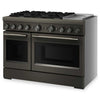 KitchenAid 6.3 Cu. Ft. 6 Burner Dual Fuel Range with Griddle – Black Ore - KFDD948SBE | Cuisinière hybride KitchenAid de 6,3 pi³ à 6 brûleurs avec plaque chauffante - minerai noir - KFDD948SBE