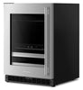 KitchenAid 24" Beverage Centre with Wood-Front Racks – Black and Stainless Steel - KUBL524SSB | Refroidisseur à boissons KitchenAid de 24 po avec grilles à devant en bois - noir et acier inoxydable - KUBL524SSB