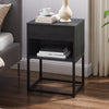 Fynn Bedside 1-Drawer Nightstand with Storage Shelf, 18"W x 25.75"H - Brown/Black | Table de nuit Fynn de 18 po (l) x 25,75 po (H) à 1 tiroir avec tablette de rangement - brune et noire