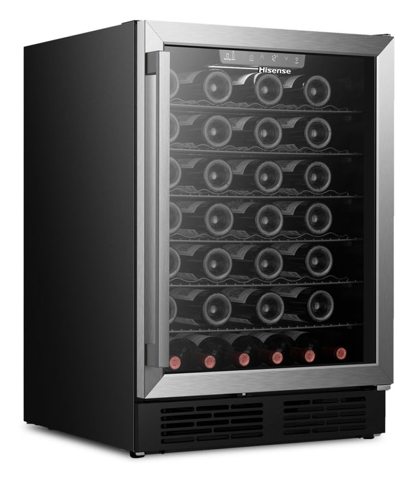 Hisense 5.4 cu. ft. 54-Bottle Hybrid Beverage and Wine Cooler with Reversible Door - Black - HWS054B1ASD