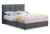 Amos Upholstered Headboard in Charcoal Fabric, Tufted - King Size | Tête de lit rembourrée Amos en tissu anthracite capitonné - format très grand lit