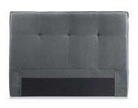 Amos Upholstered Headboard in Charcoal Fabric, Tufted - Full Size