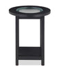 Dalton 18" Chairside Table with Glass Top – Black  | Table de fauteuil Dalton de 18 po avec dessus en verre - noire