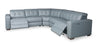 Geneva 3-Piece Genuine Leather Power Reclining Sectional with Power Headrests and USB Port - Pool Blue | Sofa sectionnel à inclinaison électrique Geneva 3 pièces en cuir véritable avec appuie-têtes électriques et port USB - bleu piscine