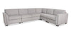 Vault 5-Piece Sectional with Pull-Out Loveseat and Storage Chairs - Grey | Sofa sectionnel Vault 5 pièces avec causeuse-lit et fauteuils de rangement - gris
