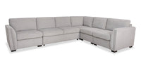 Vault 5-Piece Sectional with Pull-Out Loveseat and Storage Chairs - Grey
