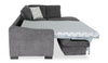 Aubrey 114" Right-Facing Chenille Fabric Eurostyle Queen Sofa Bed Sectional with Wooden Legs – Grey | Sofa-lit sectionnel de droite avec grand lit Aubrey de 114 po de style européen en tissu de chenille avec pattes en bois - gris