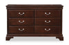 Marco 6pc Bedroom Set with Bed, Dresser, Mirror & Nightstand, Cherry Brown - King Size | Ensemble de chambre à coucher Marco 6 pièces avec lit, commode, miroir et table de nuit, brun cerisier - format très grand lit