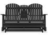 Lake Outdoor Patio Glider Loveseat - High Density Plastic, Weather Resistant – Black | Causeuse pivotante et coulissante Lake pour la terrasse à l’extérieur -  plastique haute densité, résistant aux intempéries - noire