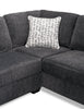 Made in Canada Morgan 3-Piece Right-Facing Chenille Fabric Wrap Sectional with Accent Pillows - Grey | Sofa sectionnel en U de droite Morgan 3 pièces fabriqué au Canada en tissu de chenille avec coussins décoratifs - gris