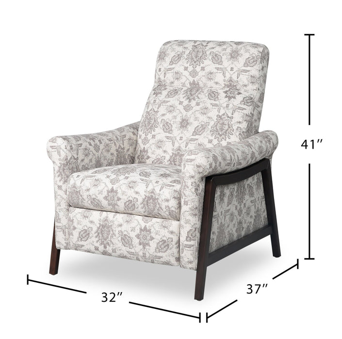Mallie 32\" Chenille Fabric Pushback Reclining Chair - Limbu Slate Multicolour