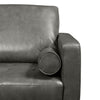 Edge 86" Genuine Leather Sofa with Wood Legs and Removable Back Cushions - Grey | Sofa Edge de 86 po en cuir véritable avec pattes en bois et coussins de dossier amovibles - gris