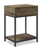 Akio Bedside 1-Drawer Nightstand with Lift-top Storage, 18"W x 25.75"H - Brown/Black | Table de nuit Akio de 18 po (l) x 25,75 po (H) à 1 tiroir avec dessus relevable et rangement - brune et noire