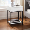 Akio Bedside 1-Drawer Nightstand with Lift-top Storage, 18"W x 25.75"H - White/Black | Table de nuit Akio de 18 po (l) x 25,75 po (H) à 1 tiroir avec dessus relevable et rangement - blanche et noire