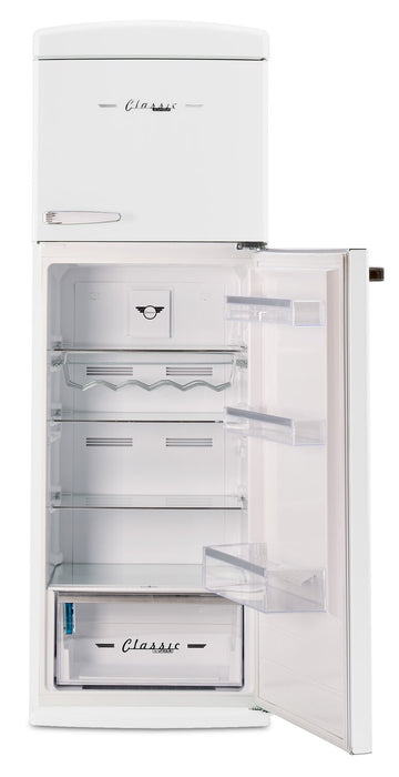 Unique Classic Retro 24\" 11 Cu Ft. Top Freezer Refrigerator – Marshmallow White - UNQ-310L W TM