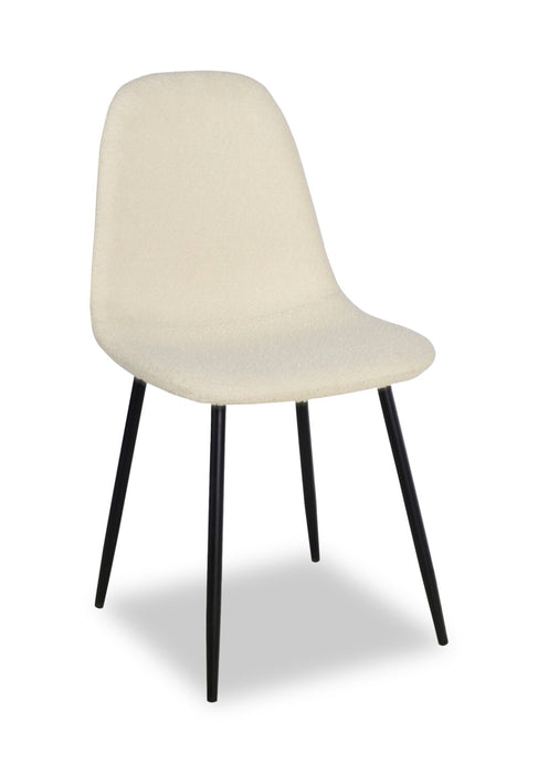 Joss Dining Chair with Polyester Fabric, Metal - White