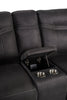 Floy 99" Faux Suede Power Reclining Loveseat with Power Headrests, Storage Console and USB Ports - Grey | Causeuse à inclinaison électrique Floy de 99 po en suédine avec appuie-têtes électriques, console de rangement et ports USB - grise