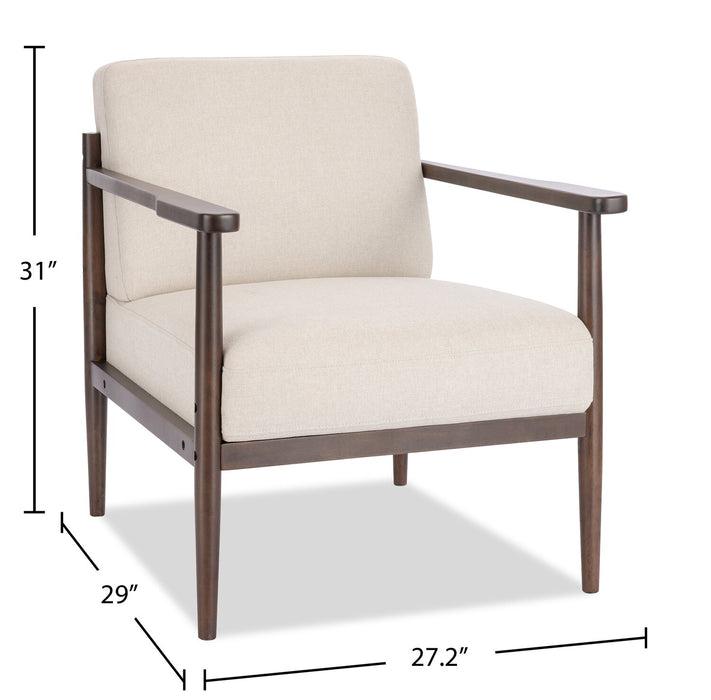 Maci 28.9\" Linen-Look Accent Chair with Wood Legs – Taupe