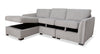 Vault 3-Piece Left-Facing Sectional with Storage Chaise and Two Storage Chairs - Grey | Sofa sectionnel de gauche Vault 3 pièces avec fauteuil long de rangement et 2 fauteuils de rangement - gris