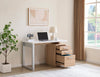 Oscar 47" Reversible Office Desk with Storage – Faux White Marble and Weathered White | Bureau réversible Oscar de 47 po avec rangement - imitation de marbre blanc et blanc vieilli
