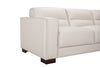 Citadel 3-Piece Right-Facing Top-Grain Genuine Leather Sectional with Wood Legs - Frost White | Sofa sectionnel de droite Citadel 3 pièces en cuir véritable de qualité supérieure avec pattes en bois - blanc givré
