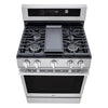 LG 6.3 Cu. Ft. Smart Gas Range with Air Fry – Fingerprint Resistant Stainless Steel - LRGN6325X | Cuisinière intelligente à gaz LG de 6,3 pi3 avec friture à air - acier inoxydable résistant aux traces de doigts - LRGN6325X