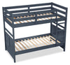 Quinn Bunk Bed with Ladder & Guard Rail for Kids, Blue - Twin/Twin | Lits superposés Quinn pour enfants avec échelle et garde-corps, bleus - simple et simple