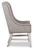Willow Wingback Dining Chair with Polyester Fabric & Nailhead Trim - Brown | Chaise de salle à manger à oreilles Willow en tissu de polyester avec bordure de clous décoratifs - brune