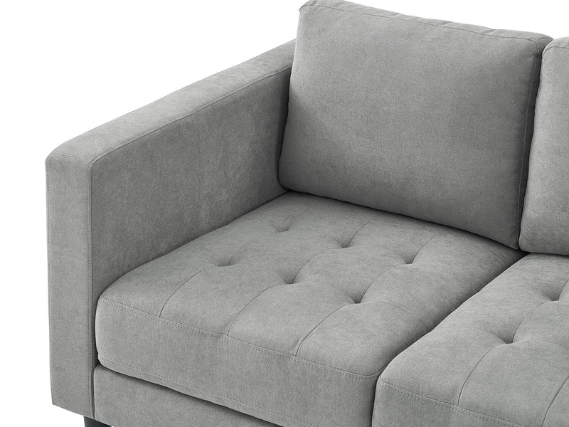 Metro 57\" Fabric Loveseat with Tufted Seat Cushions and Reversible Back Cushions - Grey