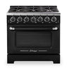 Classic Retro by Unique 36" 5.2 Cu. Ft. 6-Burner Gas Range with Convection - Midnight Black - UGP-36CR B | Cuisinière à gaz Classic Rétro par Unique de 36 po et de 5,2 pi3 à 6 brûleurs avec convection - noir minuit - UGP-36CR B | UGP36CRB