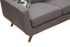 Kort & Co. Freeman 63" Linen-Look Fabric Loveseat with Wood Legs and Tufted Back Cushions - Charcoal Grey | Causeuse Freeman de Kort & Co. de 63 po en tissu d’apparence lin avec pattes en bois et coussins de dossier capitonnés - gris anthracite