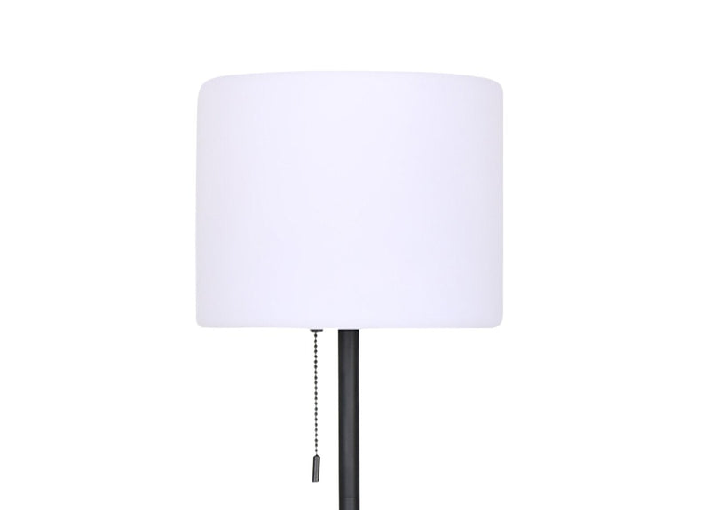Solana 64” Modern Metal Acrylic Portable Indoor/Outdoor Floor Lamp with USB Port - Black